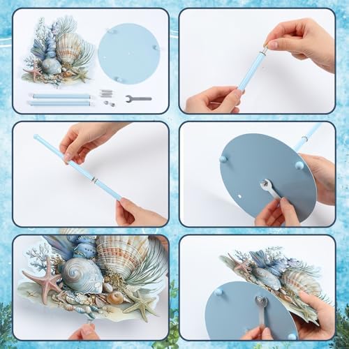 Shimeyao Beach Seashell Paper Towel Holder, Metal Ocean Kitchen Decor - Image 3