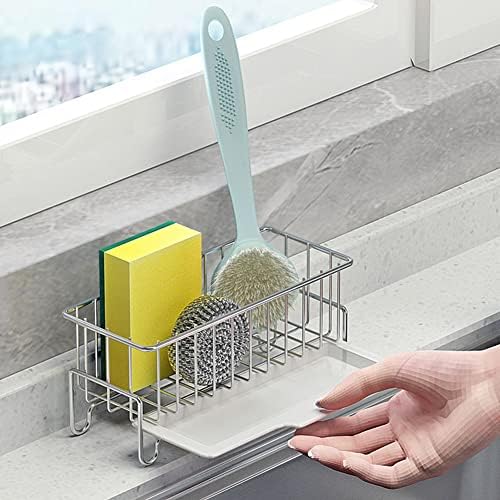 Kitchen Countertop Sponge Holder, SUS 304 Stainless Steel Dish SoapOrganizer - Image 5