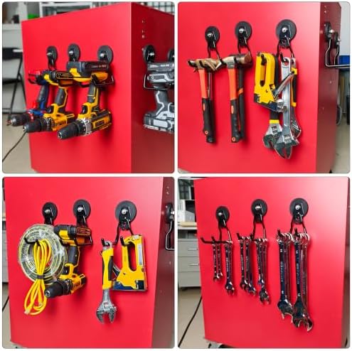 3-H Heavy Duty Magnetic Hooks, No-Drill Garage Power Tool Holder, 4 Pack - Image 5
