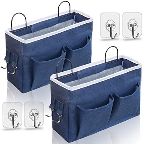 Kanrichu 2pcs Middle Wall Hanging Organizer Bag, Linen Fabric Door Hanging by KANRICHU