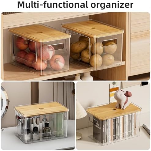 Trash Bag Holder Dispenser, Plastic Under Sink Organizer, Bamboo lid - Image 3