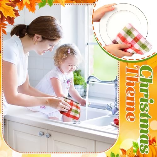 Mindsoft 36 Pcs Thanksgiving Reusable Paper Towels Rolls Washable Bulk - Image 5