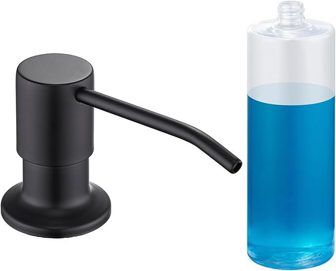 Soap Dispenser for Kitchen Sink, Built in Soap Dispenser Matte Black | by Wardock