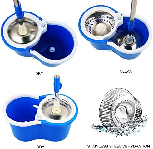 Spin Mop and Bucket with Wringer Set, 360° Mop and Bucket System with 3 - Image 4