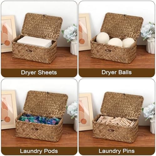 Dryer Sheet Holder, Woven Seagrass Dryer Sheets Container - Image 7