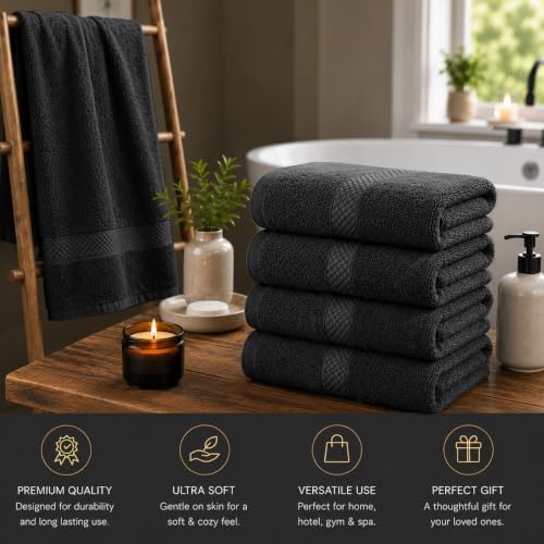 DAN RIVER 600 GSM Cotton Large Bath Towels Set of 4, 27 x 54 Inches - Image 4