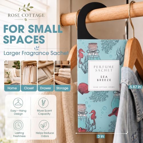 Large 12 Packs Sea Breeze Hanging Scented Sachets Long-Lasting Closet - Image 2