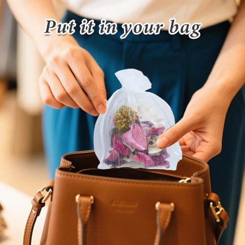 Potpourri Bowl Filler with 5 Clear Mesh Bags – Pink Rose Scented Dried Flowers - Image 3