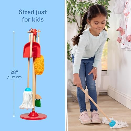 Melissa & Doug Dust Sweep Mop, 6-Pc. Toddler Cleaning Set - Image 6