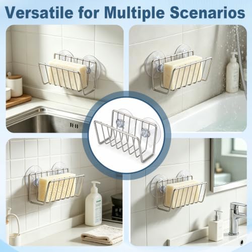 Sponge Holder for Kitchen Sink, Stainless Steel Sink Caddy - Image 6