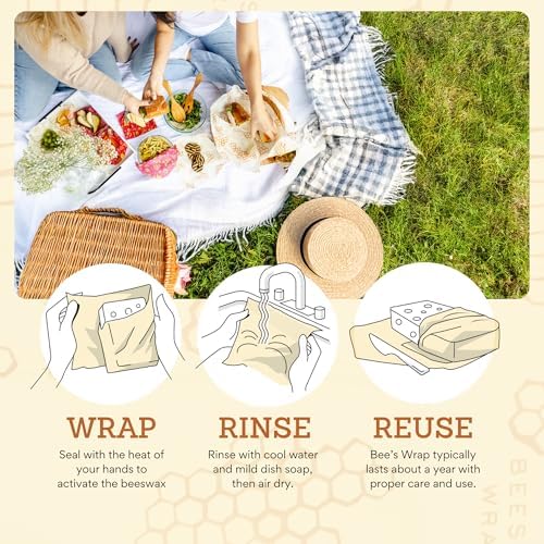 Bee's Wrap Beeswax Food Wraps, 3 Medium Pack - Image 6