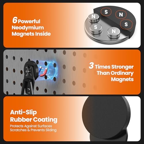 8 Pack Large Heavy Duty Magnetic Hook Extra Strong Magnetic Garage Hooks Big - Image 5