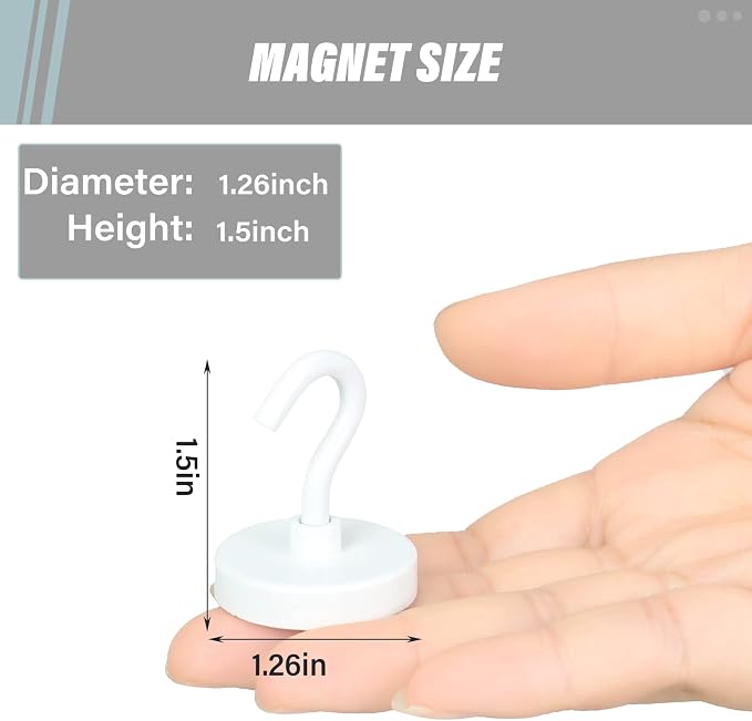 Neosmuk Magnetic Hooks, 130lb Heavy Duty, 10 Pack - Image 4