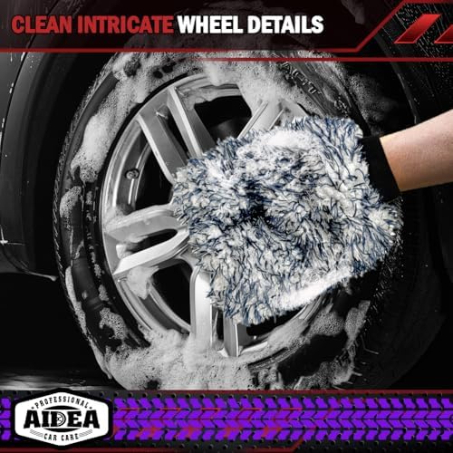 AIDEA Car Wash Mitt Microfiber, 1PK Wheel Cleaner Mitts, 7.12''X10.14'' - Image 4