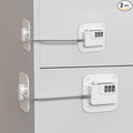 Refrigerator Lock (2 Pack), Heavy Duty Combination Fridge Lock, for Fridge, Cabinets, Window, Drawers and Child Safety Cabinet Lock, Strong Non-Marking Adhesive No Drilling (White)