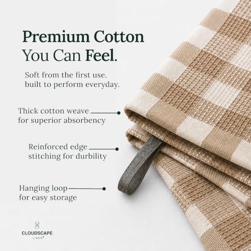 Cloud Scape Linen Premium Kitchen Towels Set of 6, Quick Dry - Image 2