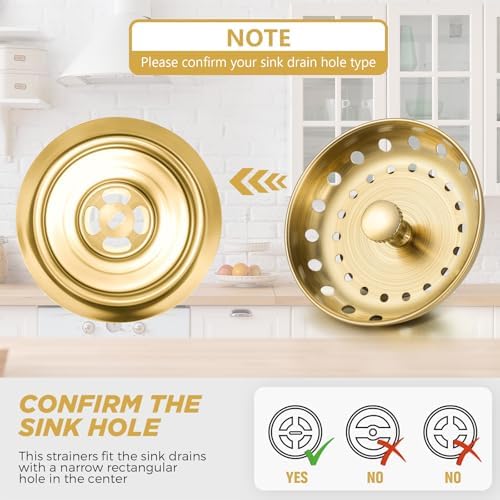 Retisee 2 Pcs Kitchen Sink Stopper Strainer Stainless Steel Drain Strainers - Image 2