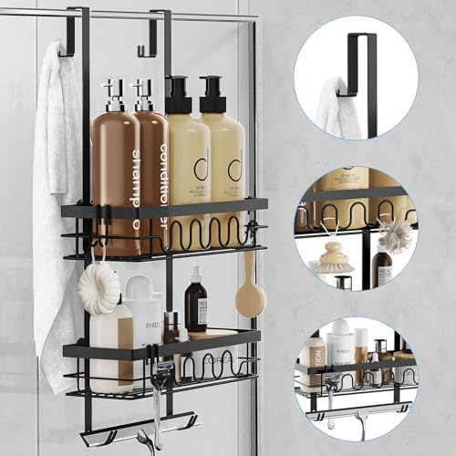 Over the Door Shower Caddy Hanging, Rustproof Hanging Shower Organizer - Image 6