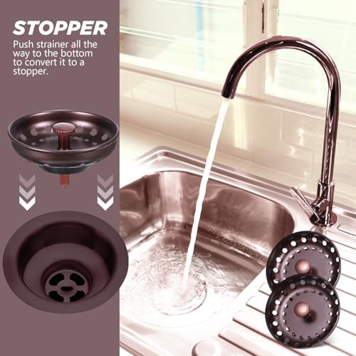 Retisee 2 Pcs Kitchen Sink Stopper Strainer Stainless Steel Drain Strainers - Image 6