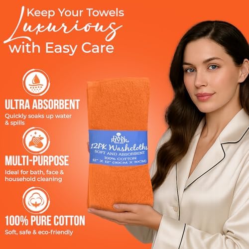 DAN RIVER 12 Pack Cotton Wash Cloths Set - Image 4