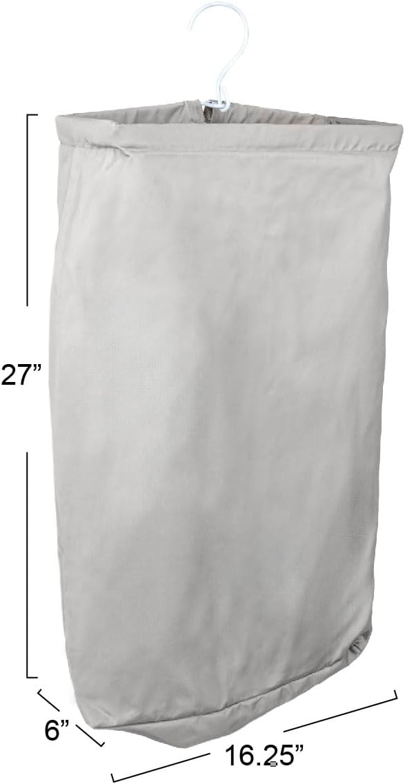 Household Essentials Door Hanging Laundry Bag, Washable Canvas Bag - Image 2