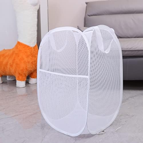 2 Pack Laundry Basket, Foldable Mesh Popup Laundry Hamper - Image 4
