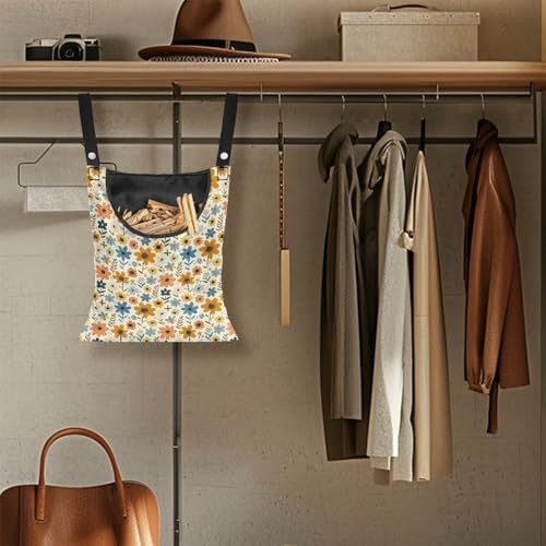 Floral Print Clothespin Bag Laundry Hanging Storage Organizer - Image 5