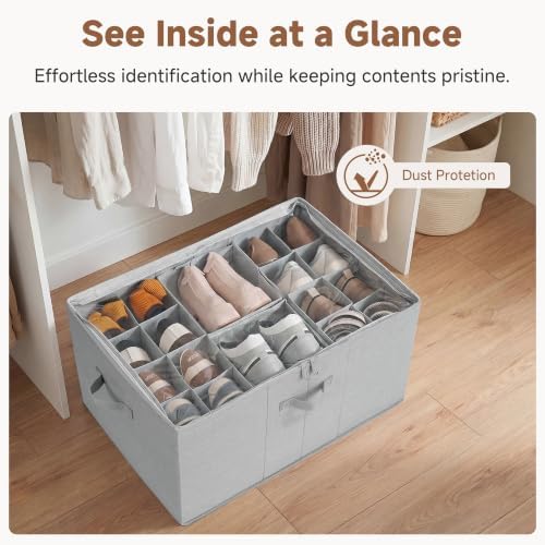 StorageWorks 24-Pair Large Shoe Storage Box, Adjustable Dividers - Image 5