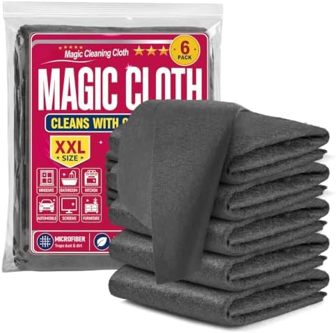 Magic Cleaning Cloth 6‑Pack, Lint-Free Streak-Free Microfiber Towels by Unknown