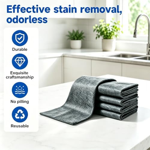 enterlent 5 Pack Magic Cleaning Cloth, Thickened Microfiber Cleaning Cloths - Image 5