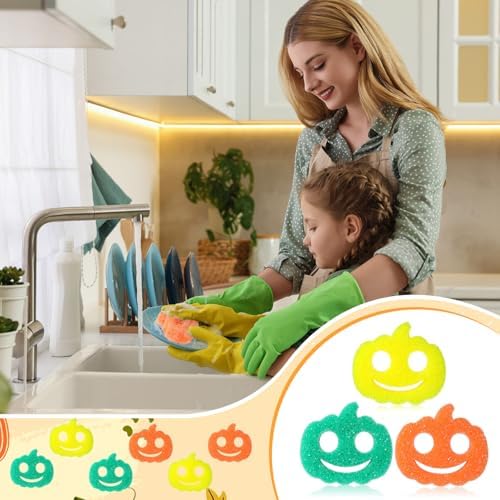 FillTouch Thanksgiving Pumpkin 3 Pcs Scrub Sponge - Image 4