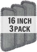 16.5" Microfiber Mop Pads Refills, 3 Pack Reusable Replacement Heads by PANDAGRIP