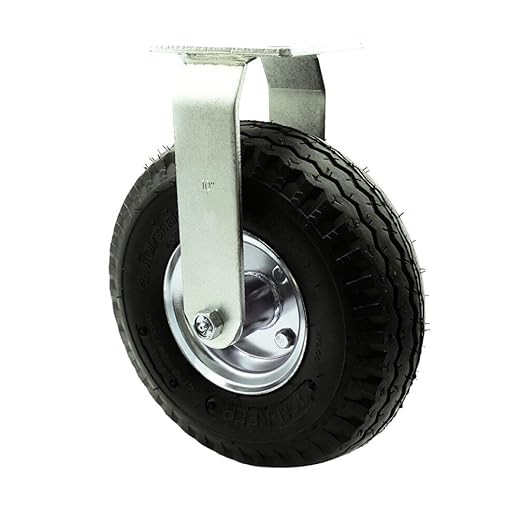 Service Caster Brand Replacement Caster for Uline Caster H-3329BL-R - Rigid Top Plate Caster with 10 Inch Pneumatic Wheel - Heavy Duty Replacement - Fits Platform Trucks and Utility Carts H-2473