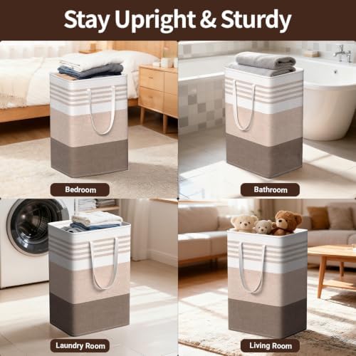 WOWBOX 2 Pack Laundry Baskets, Collapsible Dirty Clothes Laundry Hampers - Image 6