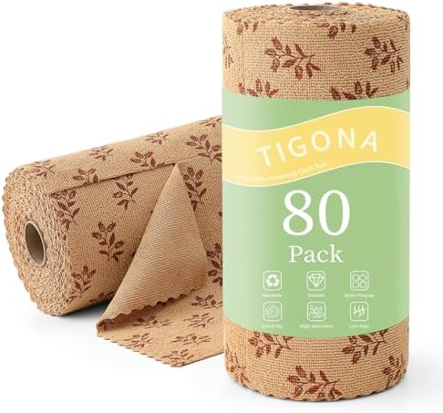 Microfiber Cleaning Cloth Roll, 80 Pack Cleaning Towels, Lint Free Rags Paper by Tigona