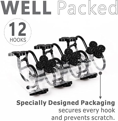 Matte Black Shower Curtain Hooks: Rust Proof Metal Curtain Rings - Image 5