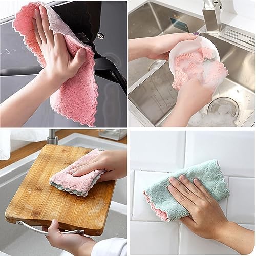 24 Pack Cleaning Cloth Kitchen Cloth, Dish Towels Super Absorbent Coral Velvet - Image 4