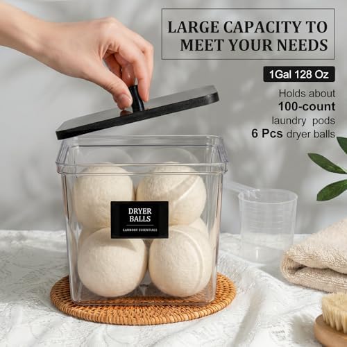 Hudgan 4 Pack Laundry Detergent Container Large Laundry Pods jars - Image 4
