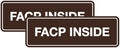 Signs ByLITA Standard FACP Inside Sign | Fire Safety Signage (Dark Brown) - Small 2 Pack