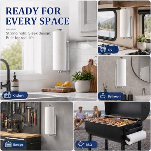 Magnetic Paper Towel Holder for Fridge-Great Adhesive Magnetic, One Hand - Image 6