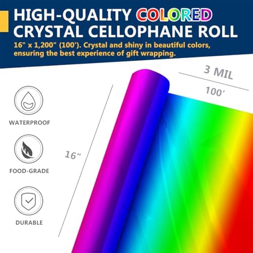 PerkHomy Clear Cellophane Wrap Roll 16" 3 Mil Thick Cellophane - Image 2