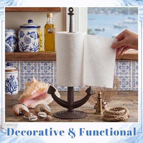 Maxdot Coastal Paper Towel Holder, 8.5 x 7 x 15.5 Inch Heavy Duty Cast Iron - Image 4