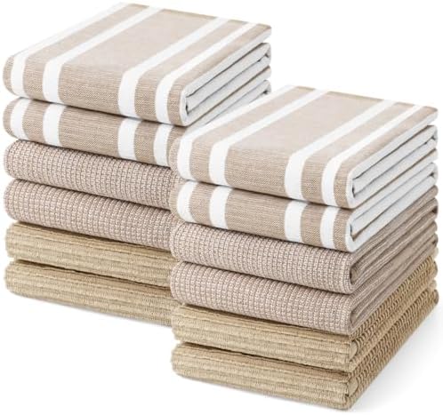 Homaxy Cotton 380 GSM Premium Kitchen Towels, 12 Pack by Homaxy