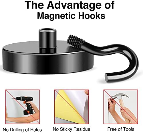 MIKEDE Magnetic Hooks 120Lbs Heavy Duty Magnets - Image 5