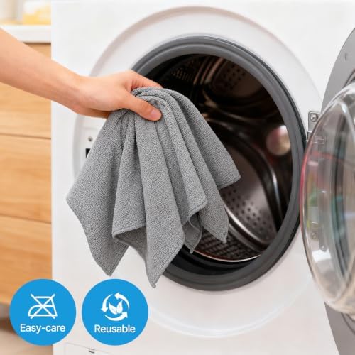 QYL Microfiber Cleaning Cloth, 12 Pack Cleaning Rags, Cleaning Towels, - Image 7