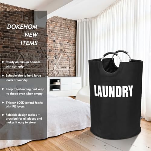 DOKEHOM 160L XX-Large Laundry Basket Bag, Collapsible Tall Hamper - Image 2