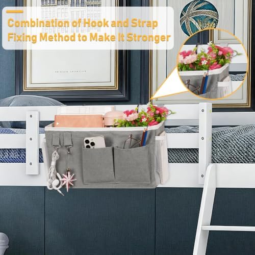 Lilithye Bedside Caddy, Bedside Storage Bag Hanging Organizer - Image 2