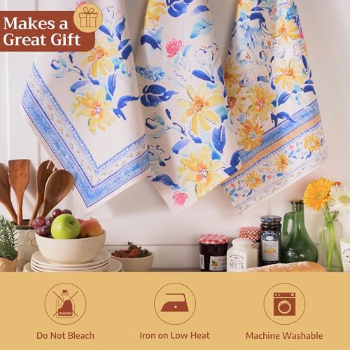 Maison d' Hermine Kitchen Towels Set of 3 Reusable 100% Cotton 27.50" x 20" - Image 5