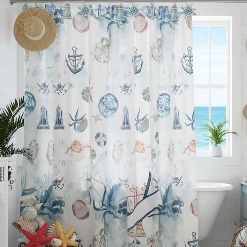 Amyhill 12 Pcs Nautical Shower Curtain Hooks Decorative Shower Curtain Rings - Image 6