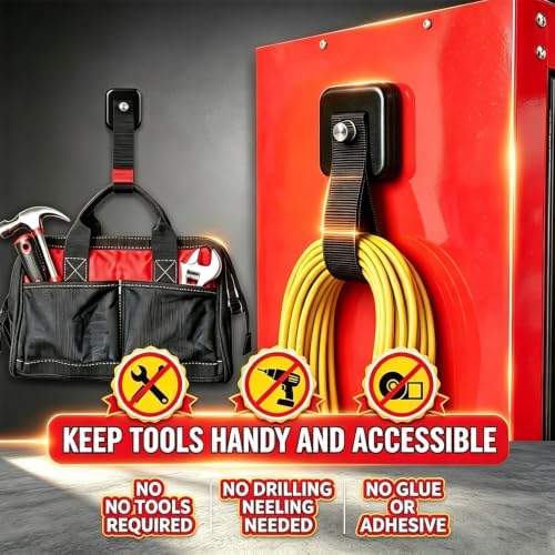 2 Pack Heavy Duty Magnetic Hook Straps, Organize Tools and Cords - Image 2
